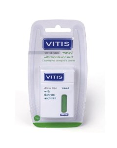 Нить межзубная зеленая мятная Vitis Waxed Dental Tape FM 50м Dentaid s.l.