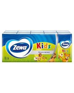 Платочки Zewa Зева бумажные Kids 10 шт 10 упак Sca hygiene products.