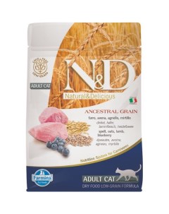Корм сухой низкозерновой для взрослых кошек ягненок с черника Adult N D Ancestral Grain Farmina Фарм Farmina pet foods