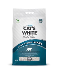 Наполнитель комкующийся с гранулами активированного угля Active Carbon Granules Cat s White 10л Bentas