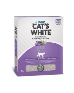 Наполнитель комкующийся с нежным ароматом лаванды Box Lavender Cat s White 6л Bentas