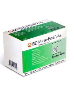 Иглы BD Micro Fine Плюс для шприц ручки 32G 0 23х4мм одноразового использования 100шт 320520 Becton dickinson