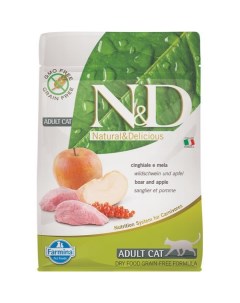 Корм сухой беззерновой для взрослых кошек кабан с яблоком Adult N D Prime Farmina Фармина 300г Farmina pet foods