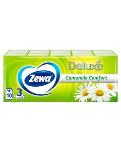 Платочки Zewa Зева бумажные Deluxe Camomile Comfort 10 шт 10 упак Sca hygiene products.