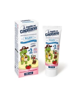Паста зубная клубничная для детей с 3 лет Baby Pasta del Capitano 75мл Farmaceutici dottor ciccarelli s.p.a