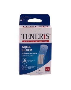 Пластырь бактерицидный прозрачный полимерный Aqua Silver Teneris Тенерис 7 6см х 1 9см 20 шт Pharmline limited/everaid co