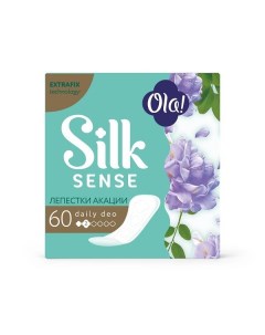 Прокладки ежедневные гигиенические женские аромат лепестки акации Silk Sense Daily Deo Ola 60шт Ао хайдженик