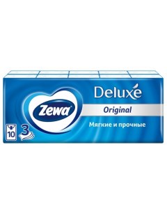 Платочки Zewa Зева бумажные Deluxe 10 шт 10 упак Sca hygiene products.