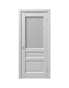 Дверь межкомнатная остекленная с замком и петлями в комплекте Магнолия 60x200 см ПВХ цвет белый Artens