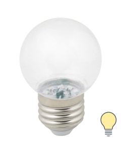 Лампа светодиодная E27 220 В 1 Вт шар прозрачный 80 лм тёплый белый свет Volpe