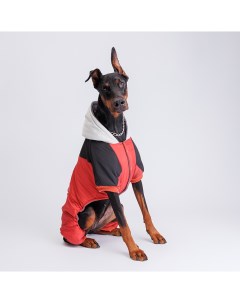Комбинезон с капюшоном для собак 4XL красно черный Petmax