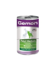Dog Medium консервы для собак средних пород кусочки Ягненок и рис 1 25 кг Gemon