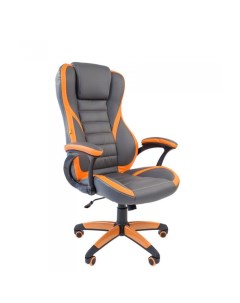 Кресло game 22 экопремиум серый оранжевый Chairman