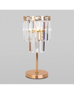 Настольная лампа декоративная Elegante 01136 1 золото прозрачный хрусталь Strotskis Eurosvet
