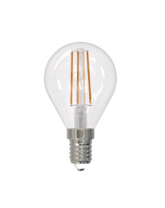 Лампа светодиодная филаментная диммируемая E14 9W 3000K прозрачная LED G45 9W 3000K E14 CL DIM GLA01 Uniel