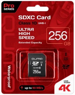 Карта памяти 256Gb SDXC Pro Class 10 UHS I U3 QM256GSDXC10U1 Qumo