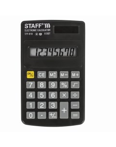 Калькулятор карманный STF 818 8 разрядный однострочный экран черный 250142 Staff