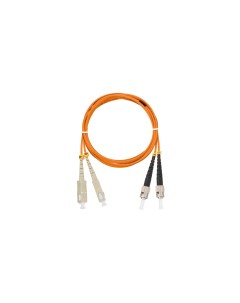 Патч корд волоконно оптический SC UPC ST UPC многомодовый 50 125 OM2 двойной 1м оранжевый NMF PC2M2C Nikomax