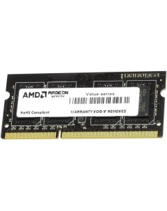 Память DDR3 SODIMM 8Gb 1333MHz CL9 1 5 В R3 Value Series Black R338G1339S2S U Amd