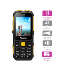 Мобильный телефон X02 черный желтый 43868 Olmio