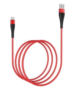 USB кабель BX32 1m 3A Type C красный нейлоновая оплетка Borofone
