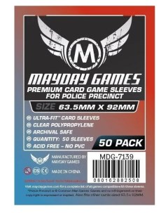 Протекторы для настольных игр Mayday Premium Custom Police Precinct Game Sleeves 63 5x92 Mayday games