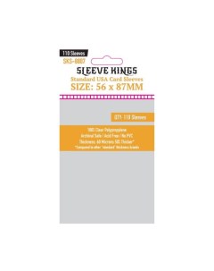 Протекторы для настольных игр Standard USA 56x87мм 110шт 60 микрон Sleeve kings