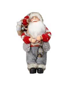 Кукла Дед Мороз В вязаном костюме с фонарём 30 см 4316757 Зимнее волшебство
