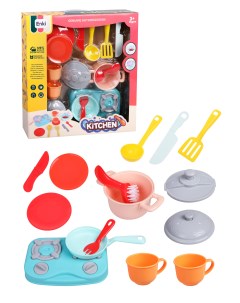 Посуда игровой набор с плитой в комплекте 15 предметов 653320 Наша игрушка
