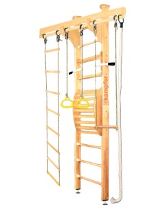 Спортивный комплекс Wooden Ladder Wall Basketball Shield 1 Натуральный 3 м белый Kampfer