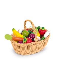 Игровой набор овощей и фруктов в корзинке J05620 24 предмета Janod