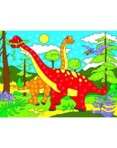 Набор для творчества Алмазная мозаика Эра динозавров с подр 17 22см AC17077 Рыжий кот