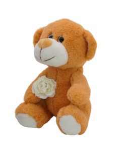 Медвежонок Сильвестр золотой 20 25 см с белой розой 0913120 212 Unaky soft toy