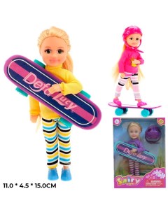 Кукла на скейте цвета в ассортименте высота 15 см Defa lucy