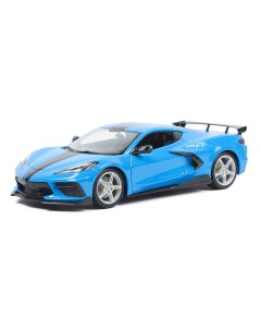 Игрушечная машинка Chevrolet Corvette Stingray Coupe High Wing 2020 1 18 синяя Maisto