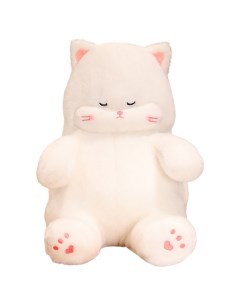 Мягкая игрушка Спящий Кот Кошка белый Plush story