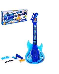 Игрушка музыкальная гитара Играй и пой с микрофоном звуковые эффекты цвет синий Nobrand
