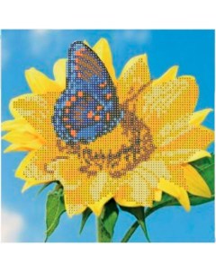 Набор для творчества Алмазная мозаика 5D Бабочка на подсолнухе 30х30см 89747 Centrum