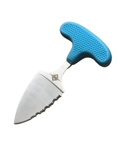 Шейный фиксированный нож брелок Venomfang сталь 40х13 пластик синий Datum plane