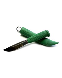 Нож Финский Туристический 1 У8 резинопластик цвет зелёный Русский булат