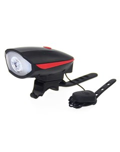 Фонарь для велосипеда аккумуляторный с USB 3 режимами и сигналом черно красный Urm