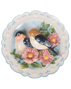 Декоративная тарелка Птицы на яблоневой ветке 12 см Lefard