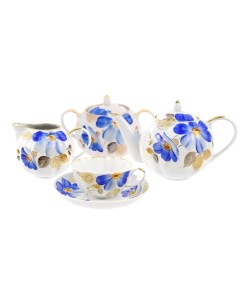 Сервиз чайный Синий цветок 15 предметов Дулевский фарфор