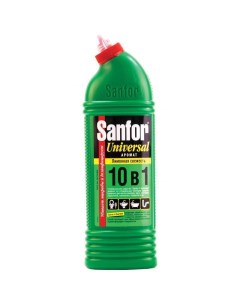 Чистящее средство для сантехники Universal 10в 1 Лимонная свежесть 1000мл х 3 шт Sanfor