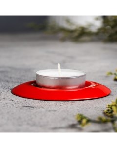 Подсвечник металл для чайной свечи 7 5 см красный Омский свечной
