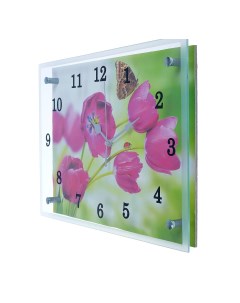 Часы настенные серия Цветы Бабочка на цветке 25х35 см Сюжет