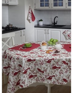 Набор кухонный бордовый скатерть салфетки 140х150 см 40х40 см 4 шт Guten morgen