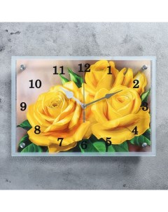 Часы настенные серия Цветы Розы 25х35 см Сюжет