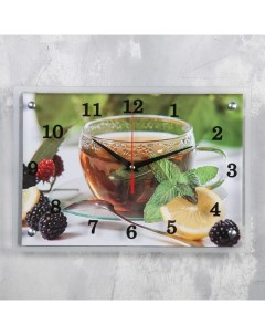 Часы настенные серия Кухня Чай с лимоном и ежевикой 25х35 см Сюжет