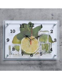 Часы настенные серия Кухня Лайм и лед 25х35 см Сюжет